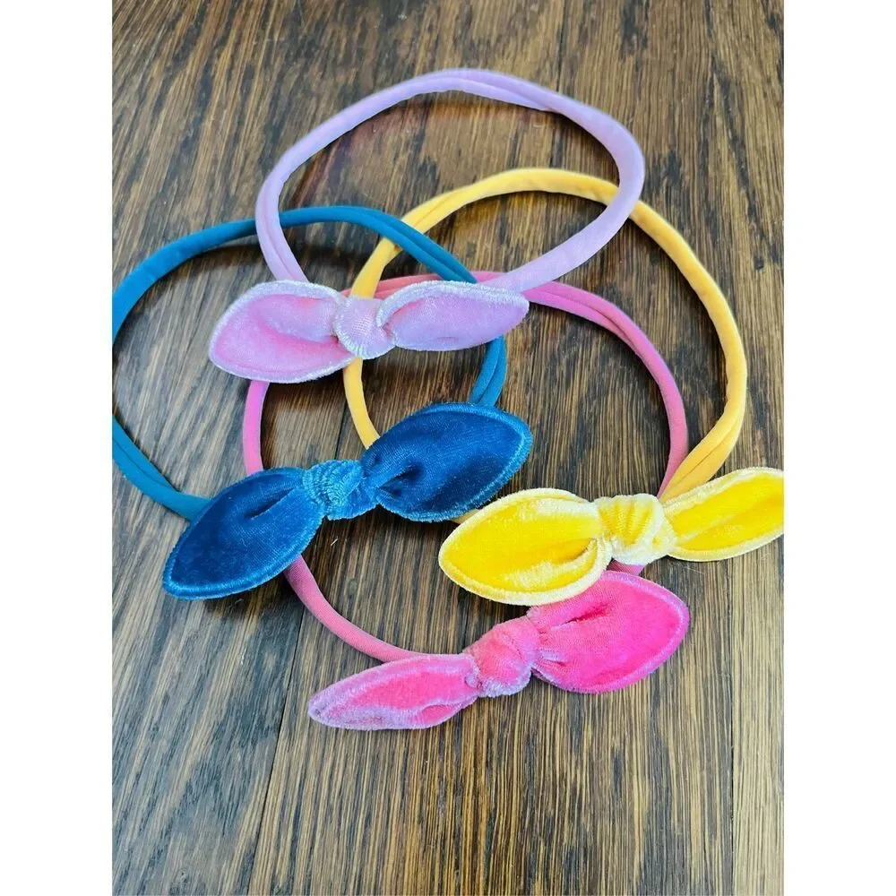 3/$30 NEW Girls Toddler One Size Velvety Bow Headbands